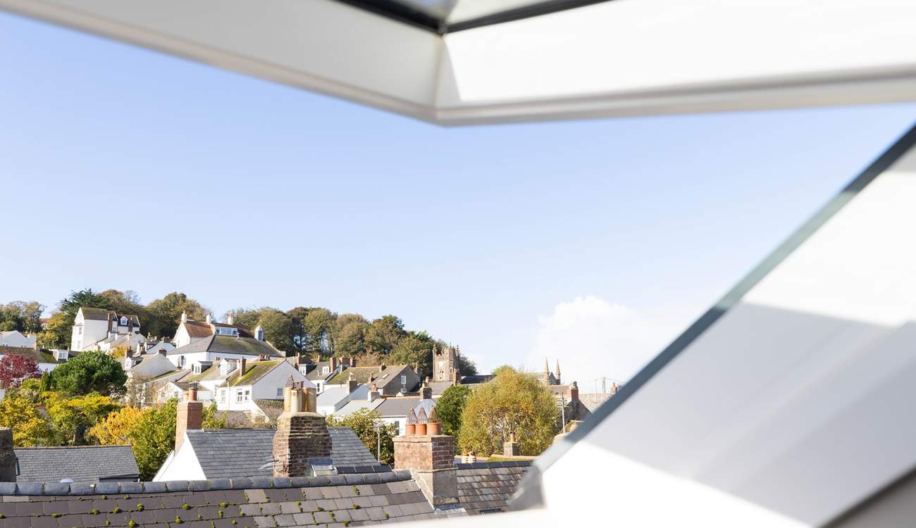 A pretty village view out of the Velux window.