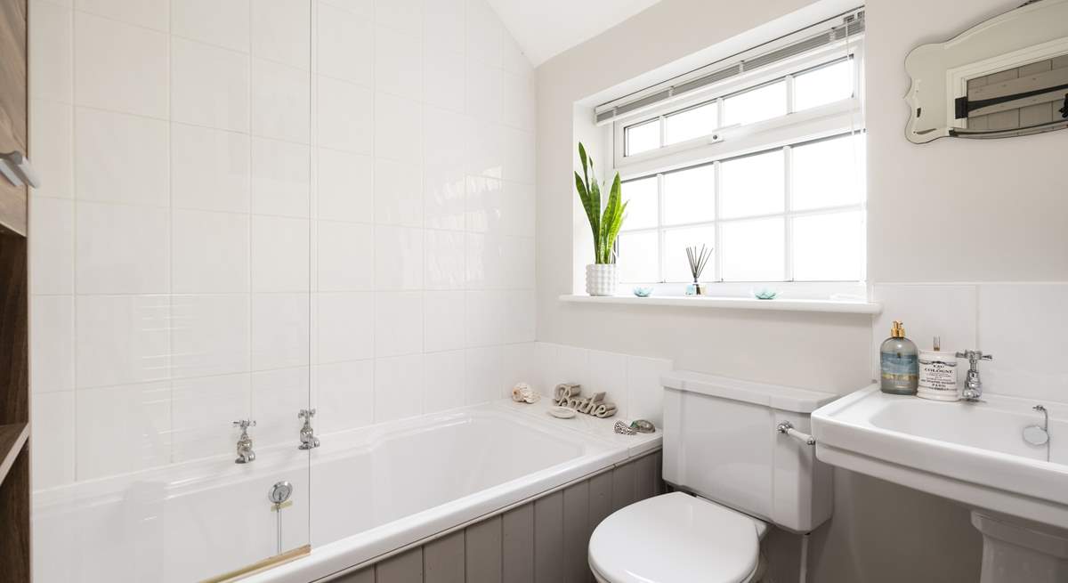 The bathroom has a bath for long, lazy soaks with a shower over for a quick energising refresh. 