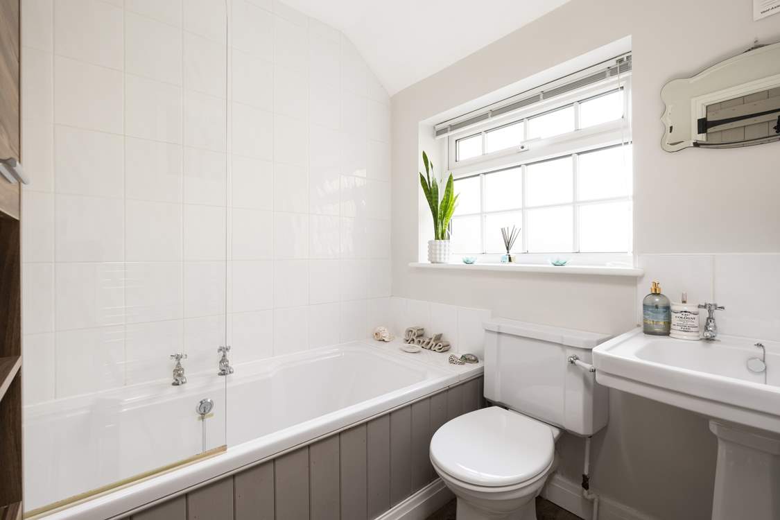 The bathroom has a bath for long, lazy soaks with a shower over for a quick energising refresh.