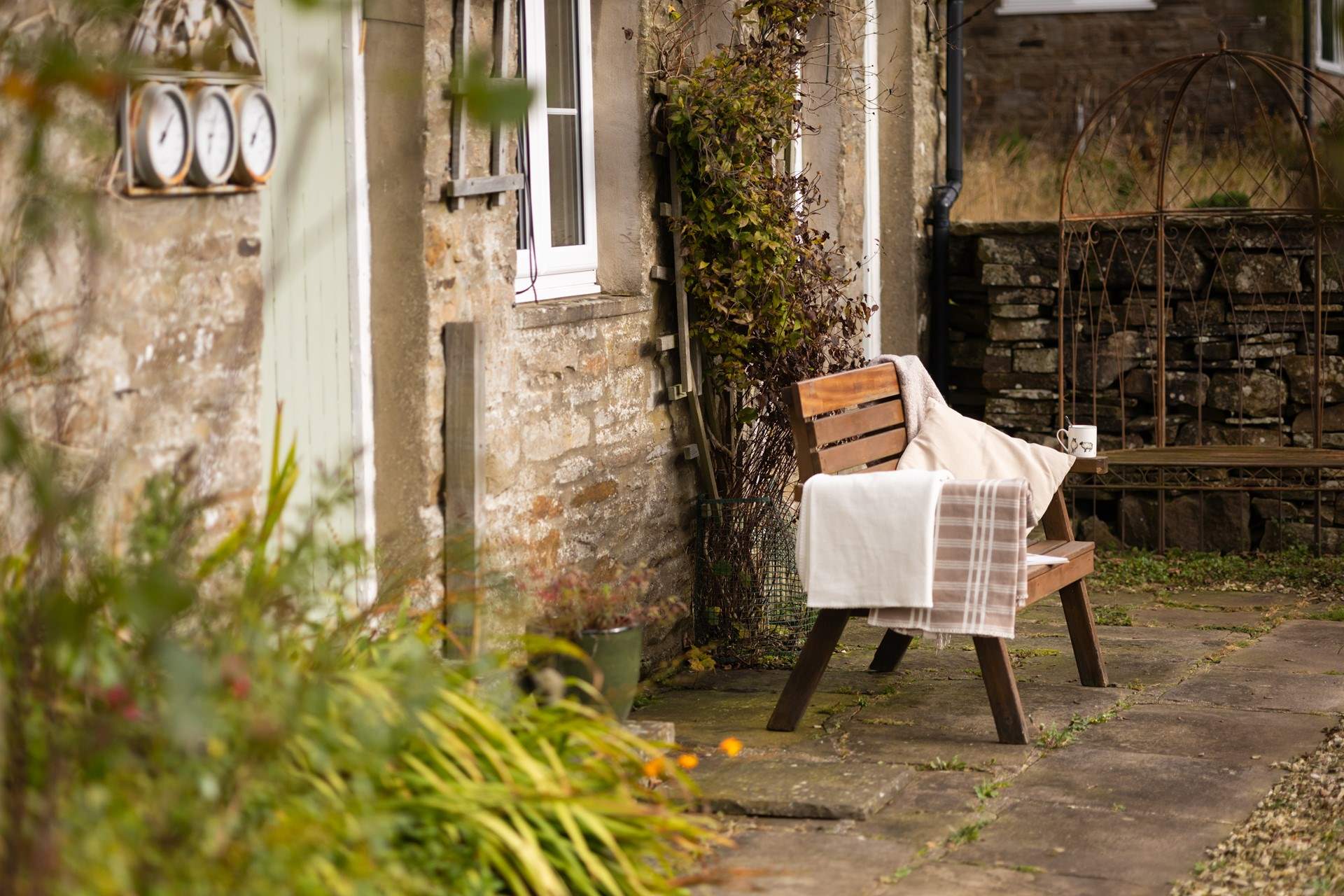 The perfect place for morning coffee with views down the dale.