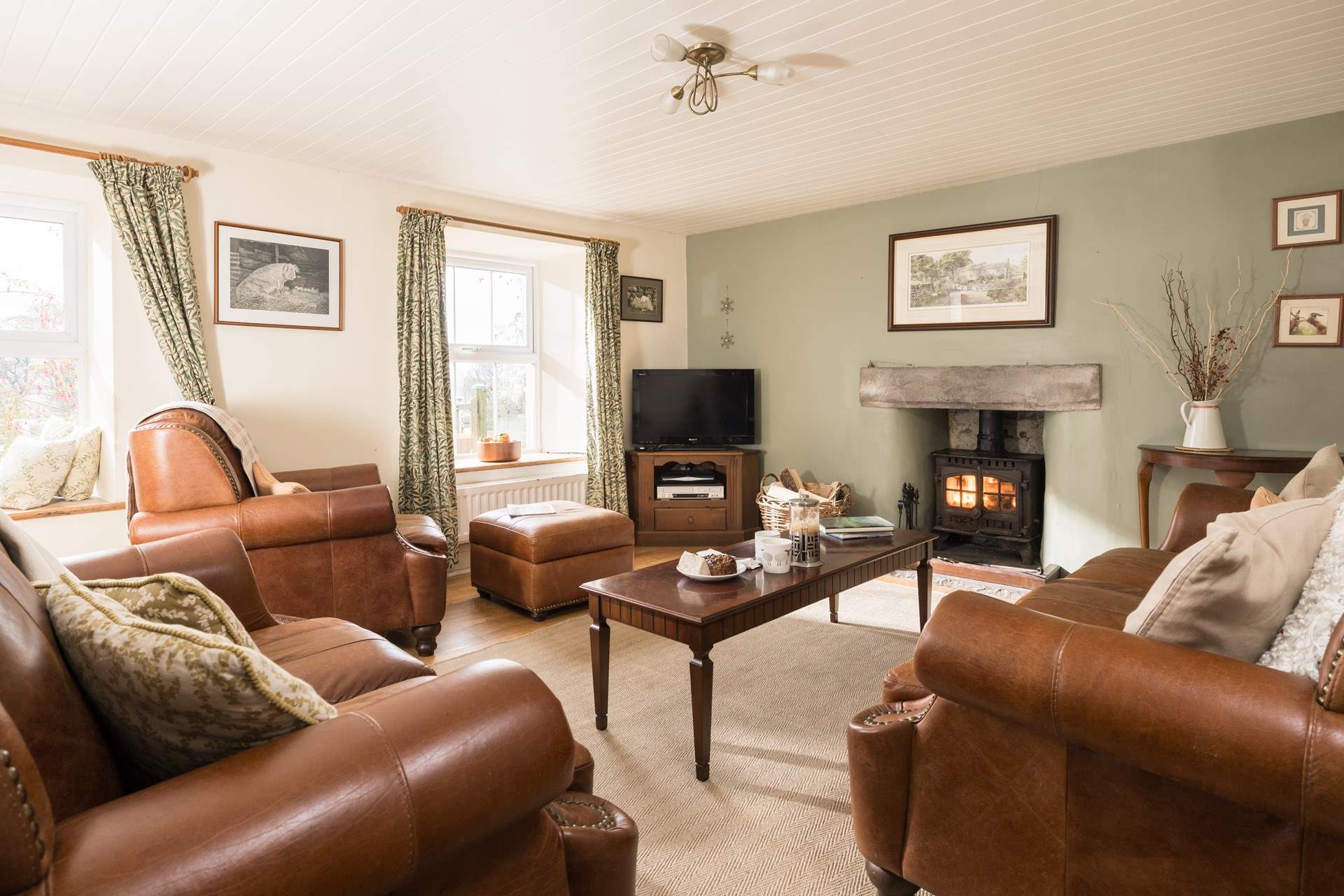 Settle into the comfy leather sofas and take in the original features.