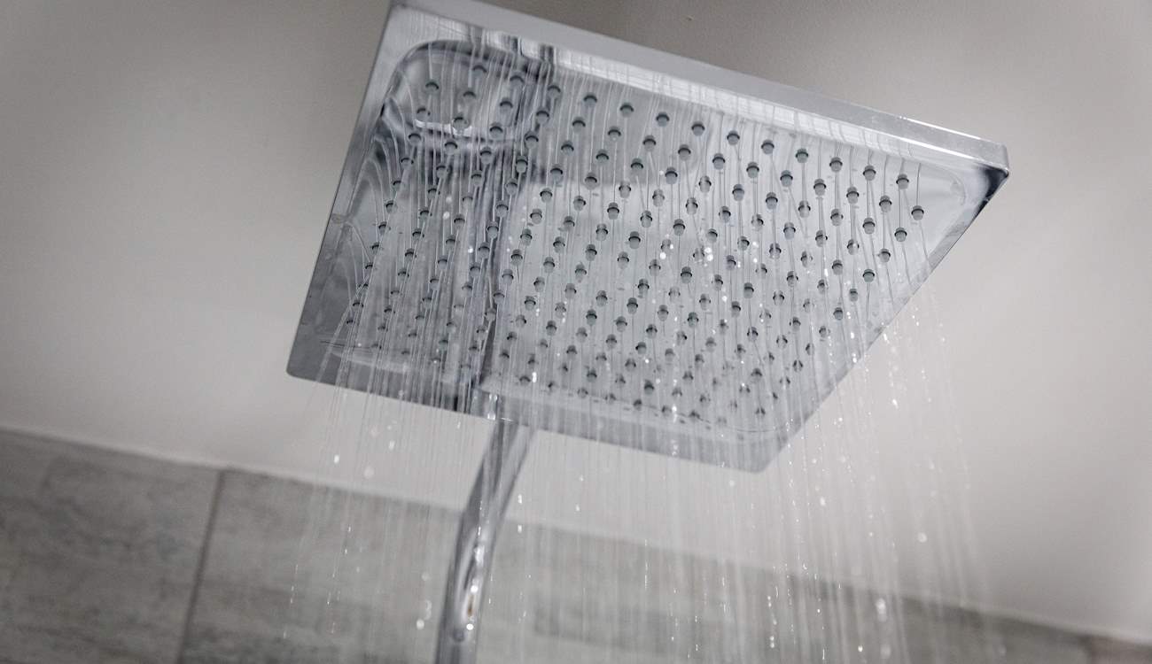 With rainfall shower.