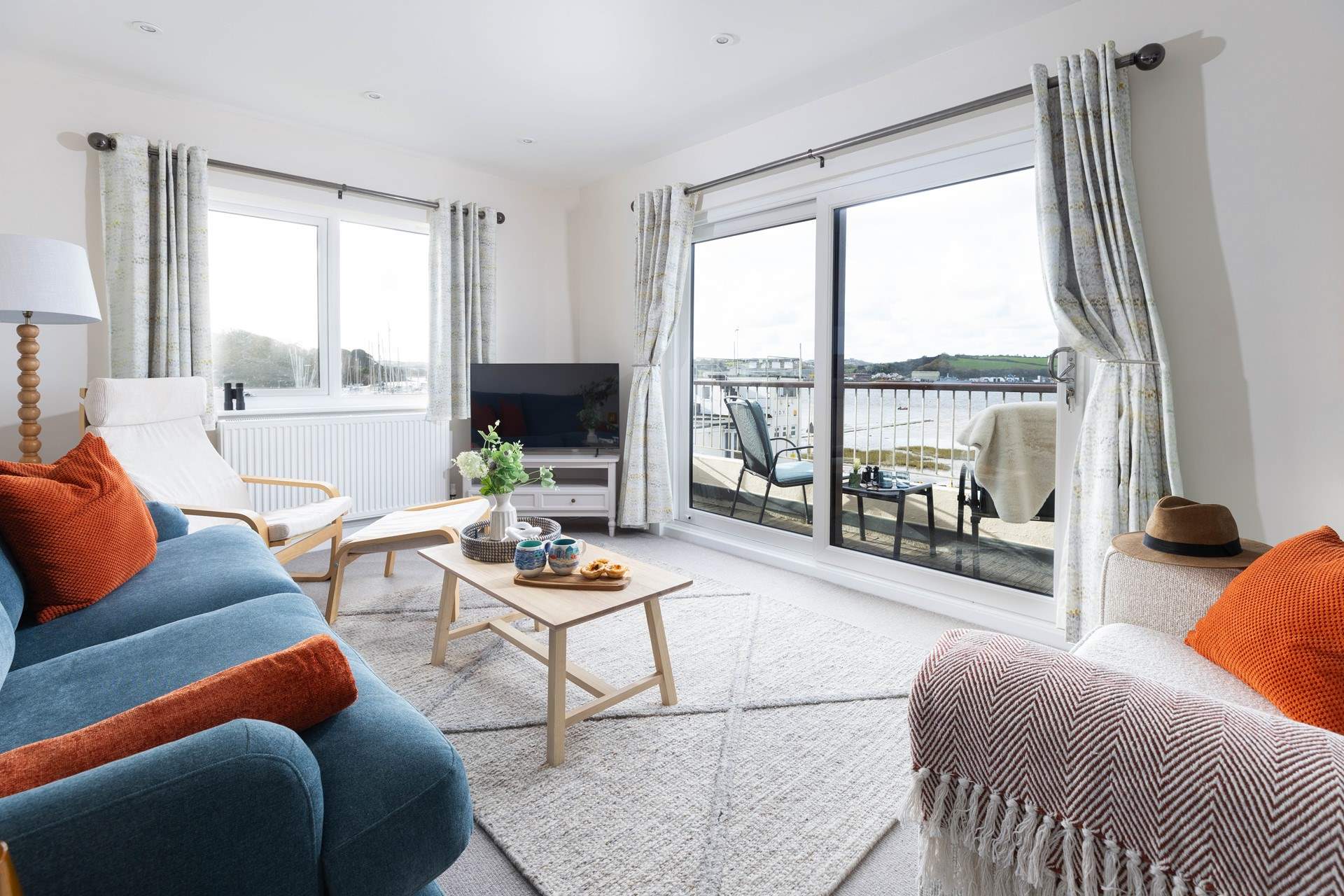 Take in the views from the delightful balcony.