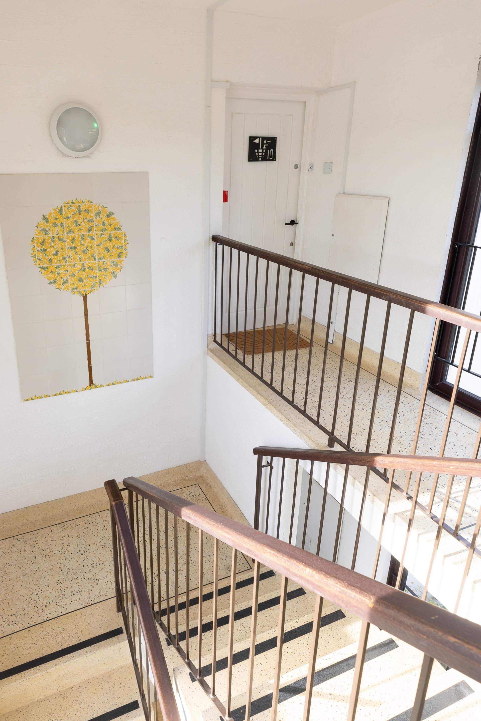 Walk up the steps to your holiday abode.