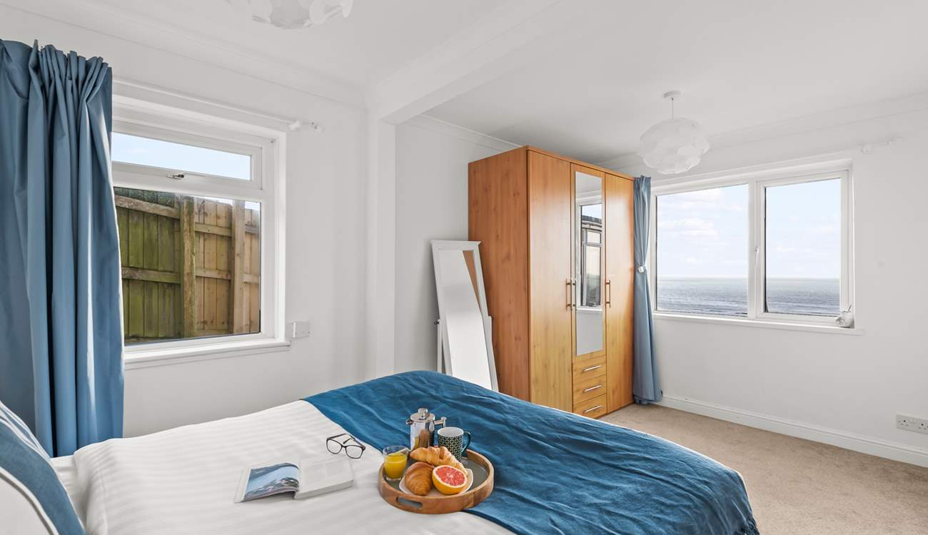 Sea views can be enjoyed from the comfort of your bed. What a fabulous way to wake up in the morning.