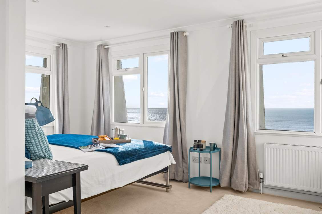 Bedroom 2 enjoys sea views from every window.