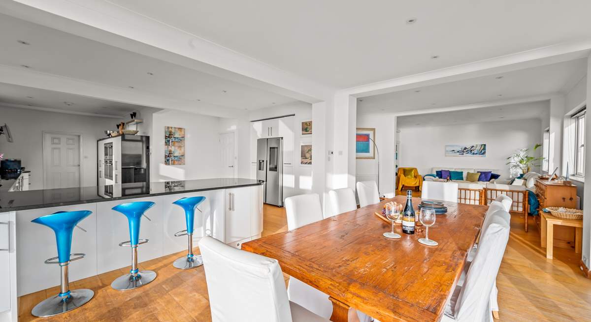 The open plan aspect of this house makes playing, dining and relaxing together so easy to do.