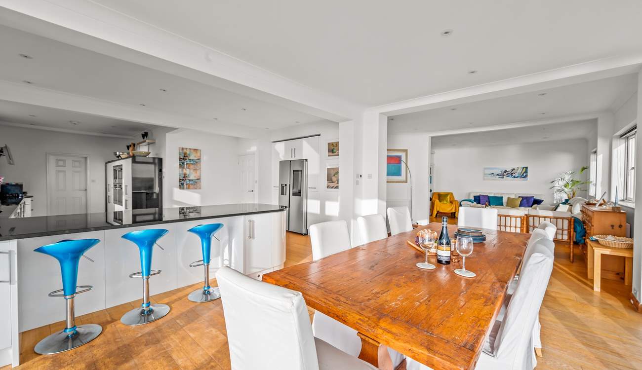 The open plan aspect of this house makes playing, dining and relaxing together so easy to do.