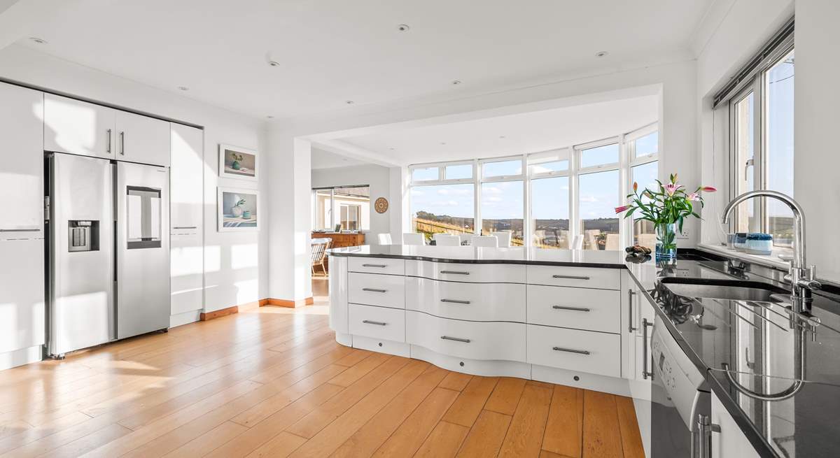 The kitchen is super spacious. Perfect for whipping up a feast.