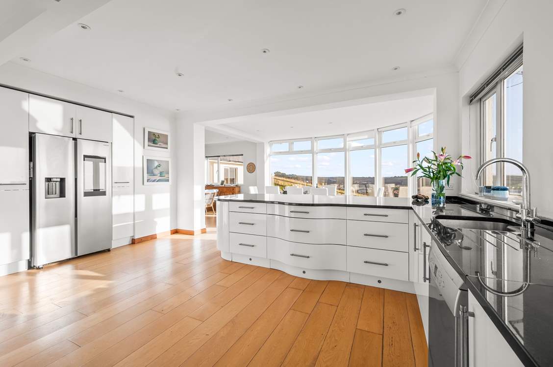 The kitchen is super spacious. Perfect for whipping up a feast.