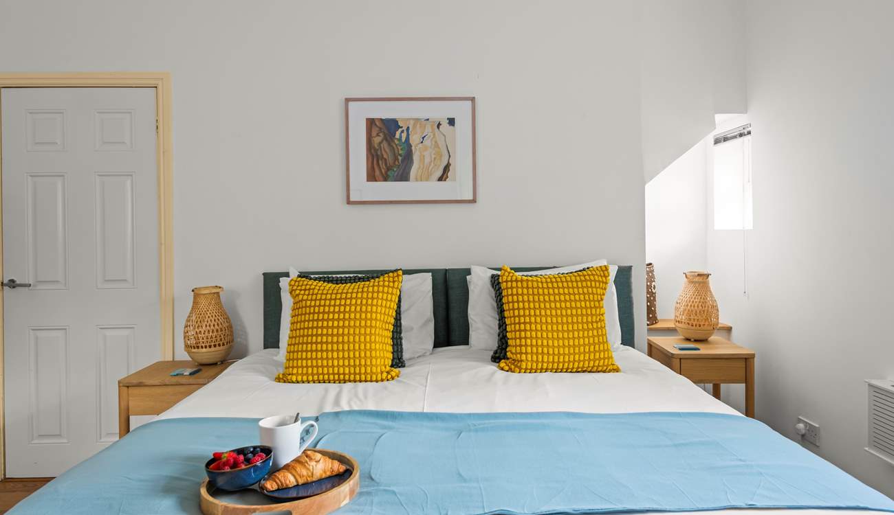 Bedroom 1 is found on the ground floor and is home to this glorious king-size bed, which can split into two singles on request.