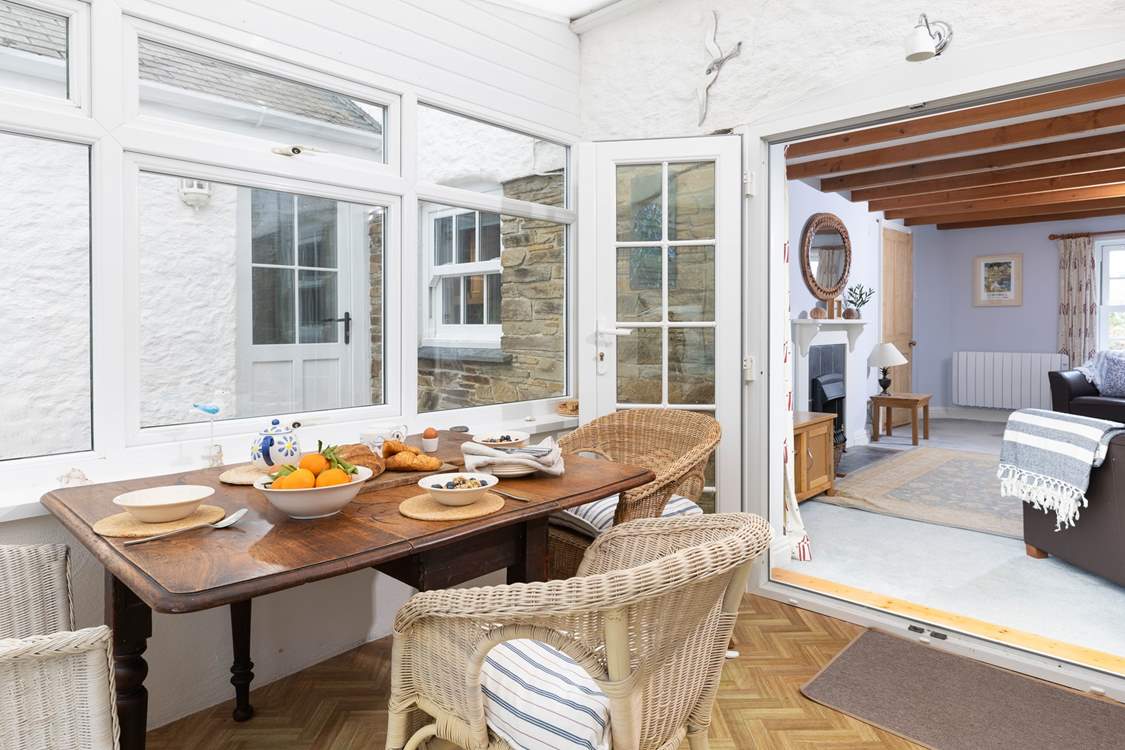 Enjoy breakfast in the light-filled conservatory.