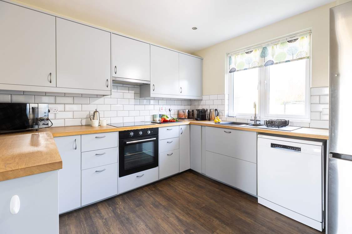 The holiday chef will be in their element in the well-equipped kitchen.