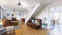 Plenty of space for everyone in the stylish sitting-room.