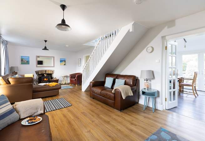 Plenty of space for everyone in the stylish sitting-room.