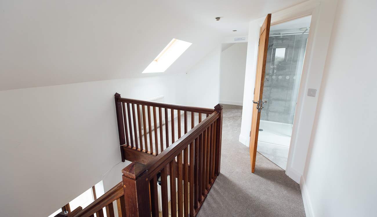 When it's time to climb the wooden hill, three bedrooms and the family bathroom are found on the first floor. 