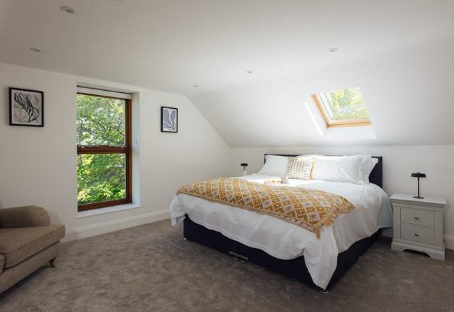 The enchanting principal bedroom. The bed can be set up as a king or twins, please let us know when booking.