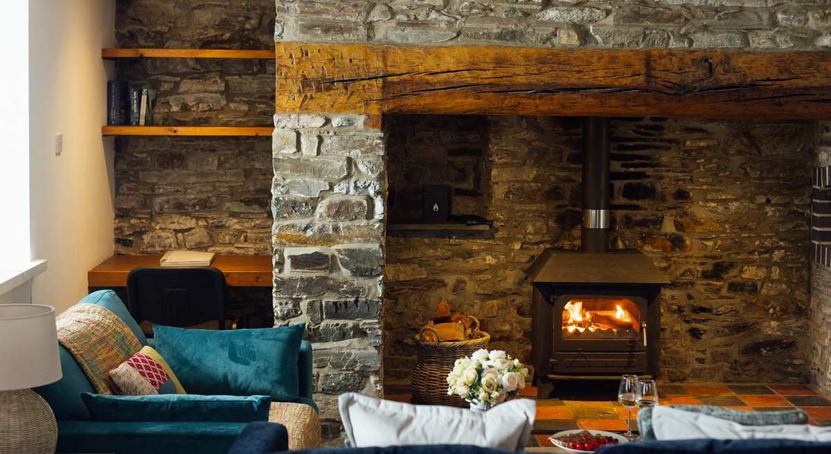 Soothe your soul in the glow of the warming wood burner. Ideal after a swim in the sea or a mountain hike. 