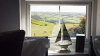 Look out over the rolling hills from the sweet twin room.