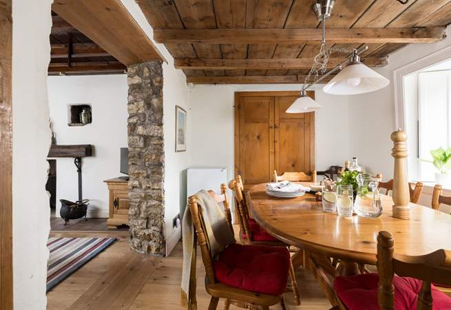 Enjoy a scrumptious meal around the farmhouse table.