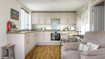 A restful sanctuary to unwind with triple aspect windows allowing the light to flood in yet cosy in winter.