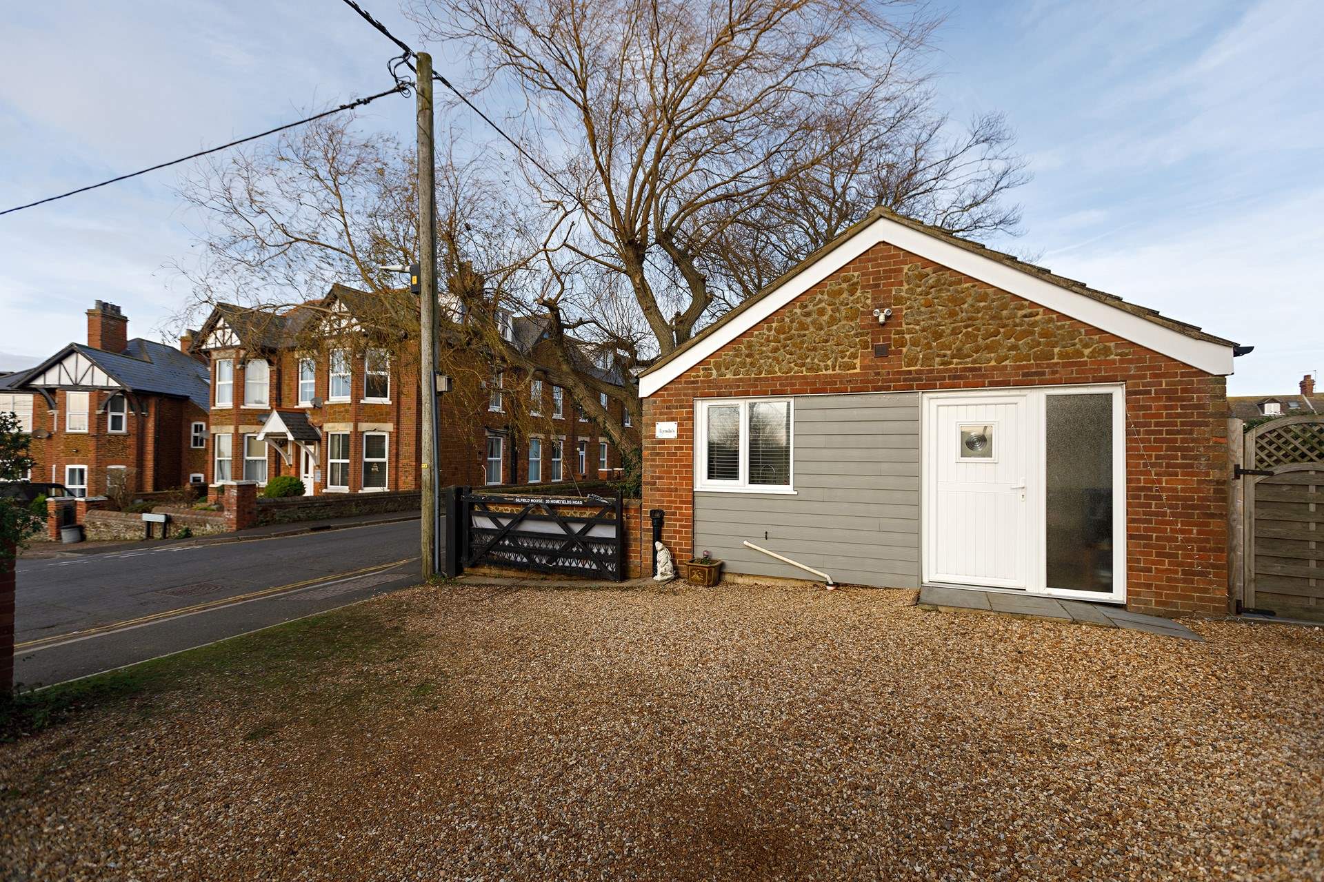 There is off road parking for one car on the stone drive beside the owner's house.