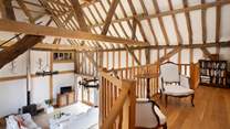The gallery overlooks the heart of the barn.