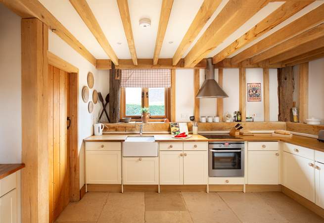Plenty of room in this beautifully equipped country-style kitchen.