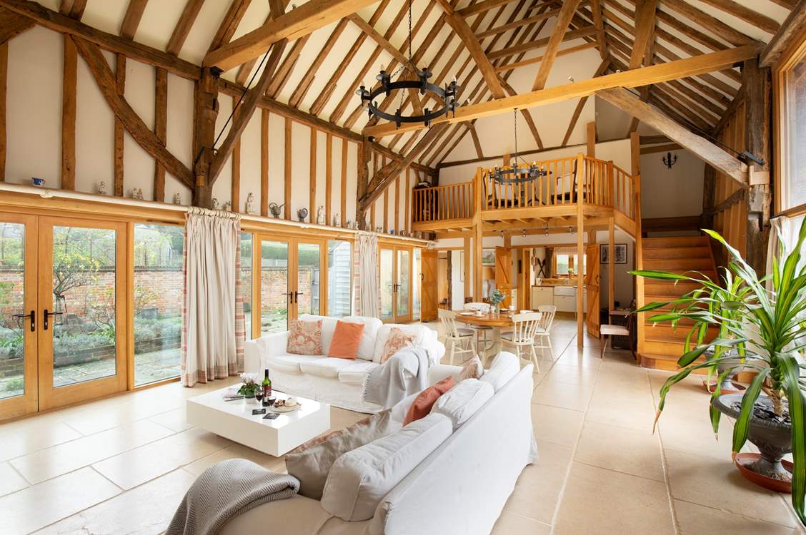 A spacious holiday barn with characterful beams add to its charm.