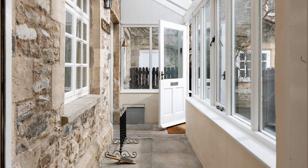 There is ample space in the entrance porch for your boots and wellies.