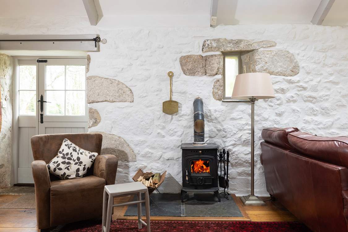Light the sweet wood-burner on chillier evenings.