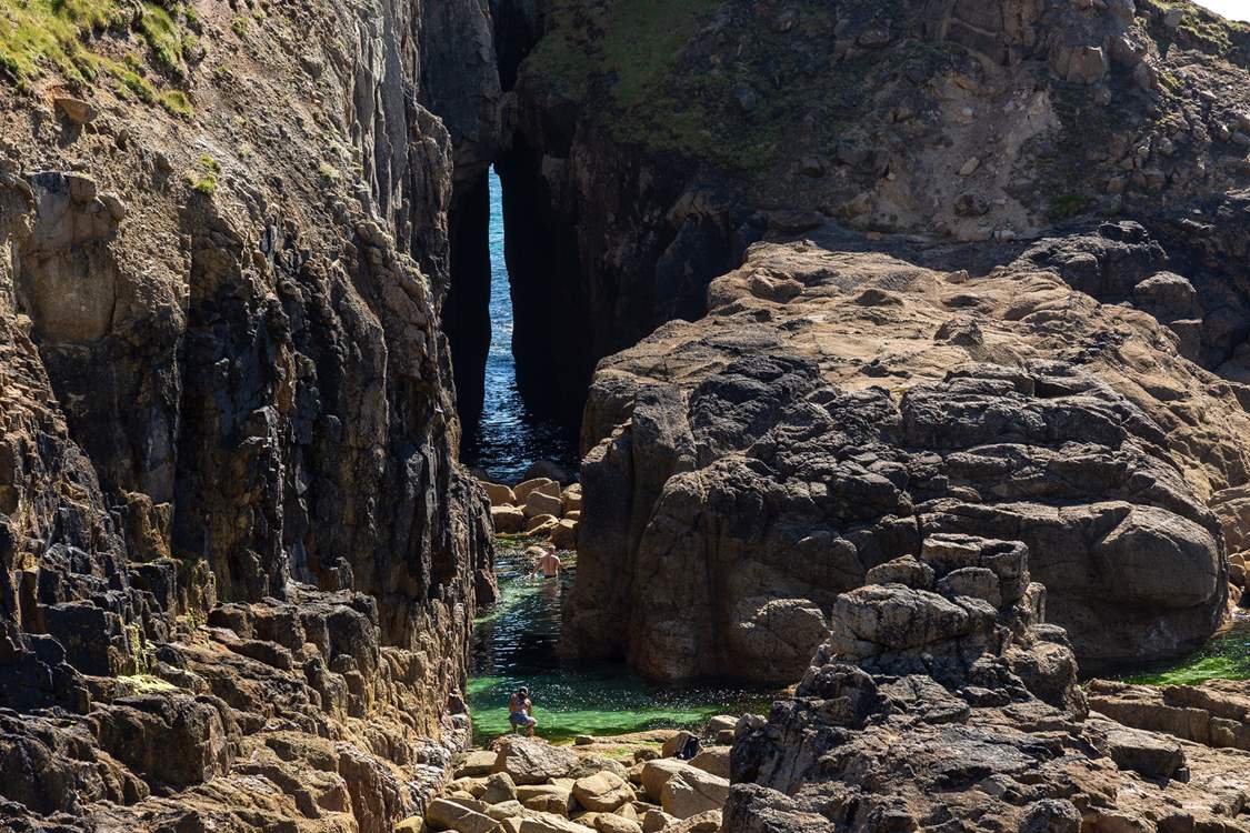 Nanjizal beach with its stunning scenery.