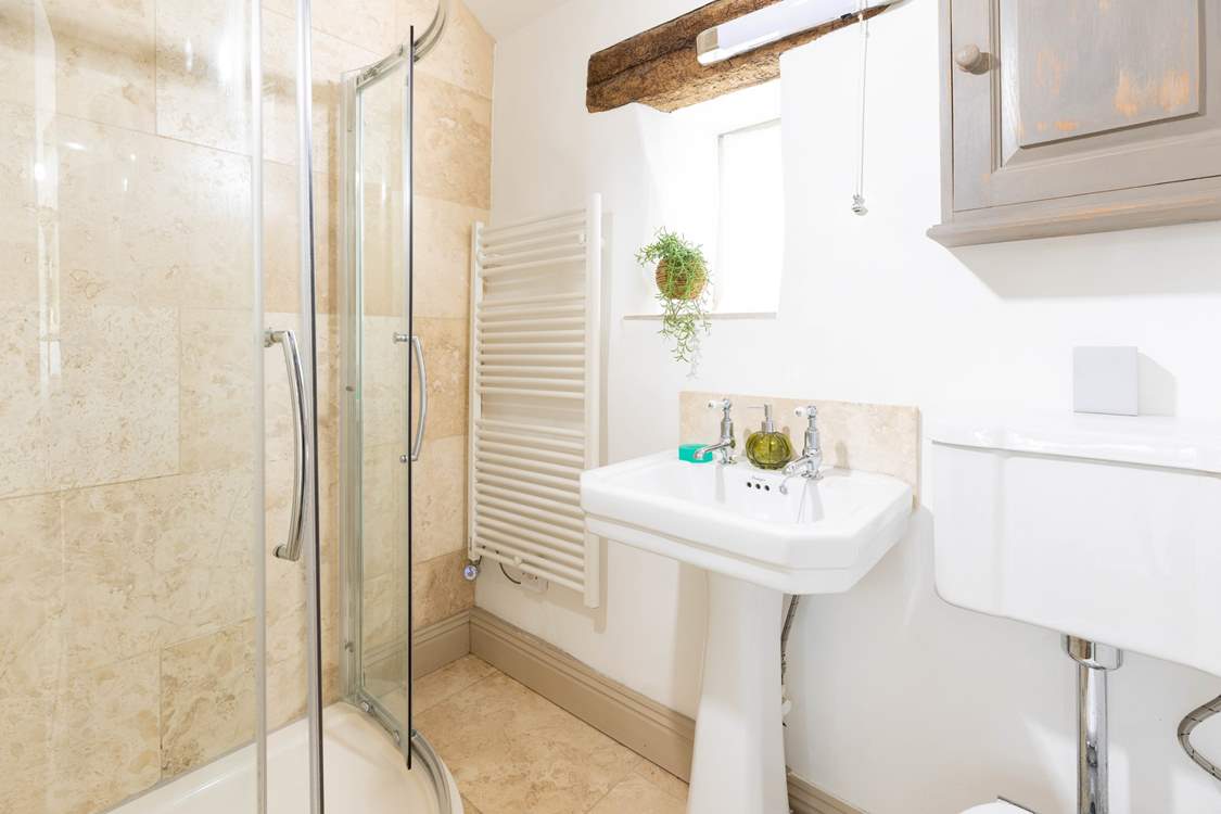 A luxury power shower in the modern bathroom.