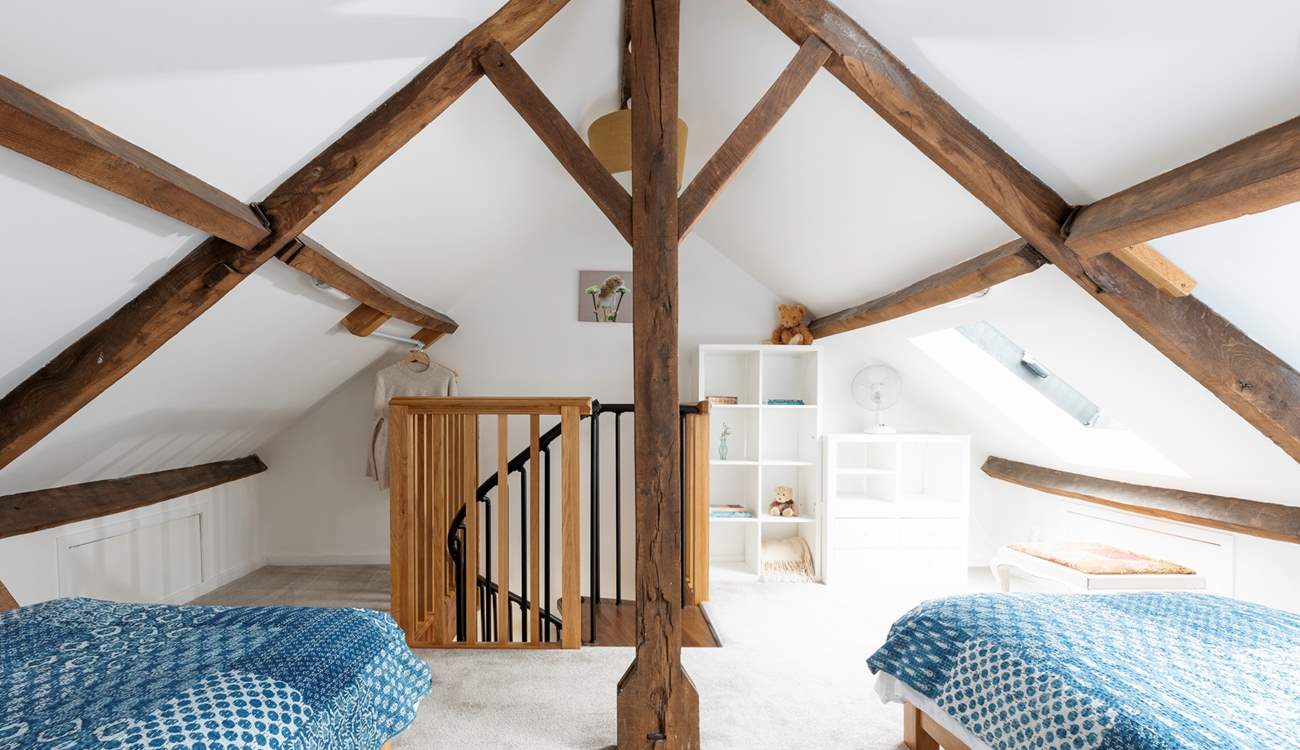 Take care around the stunning original beams and sloping ceilings.