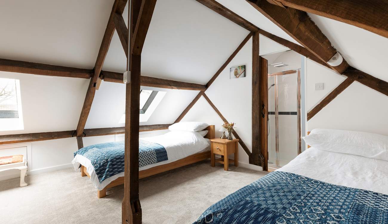 Head up the spiral staircase and find yourself in Bedroom 2.