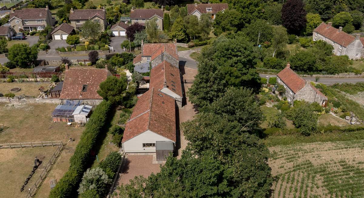 Aerial view of The Smithy, The Minstrels and the owners house