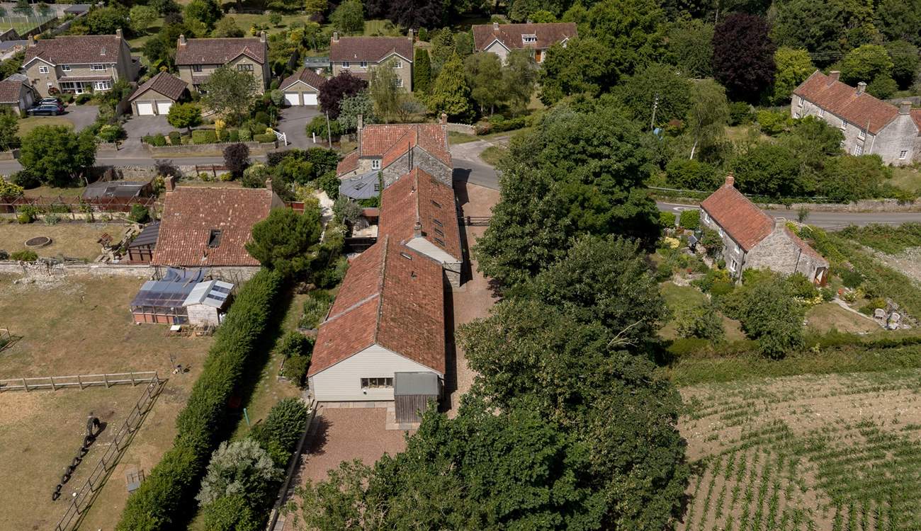 Aerial view of The Smithy, The Minstrels and the owners house