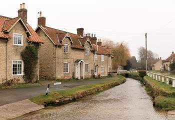 The Hovingham Estate luckily provides a bridge to cross the beck.
