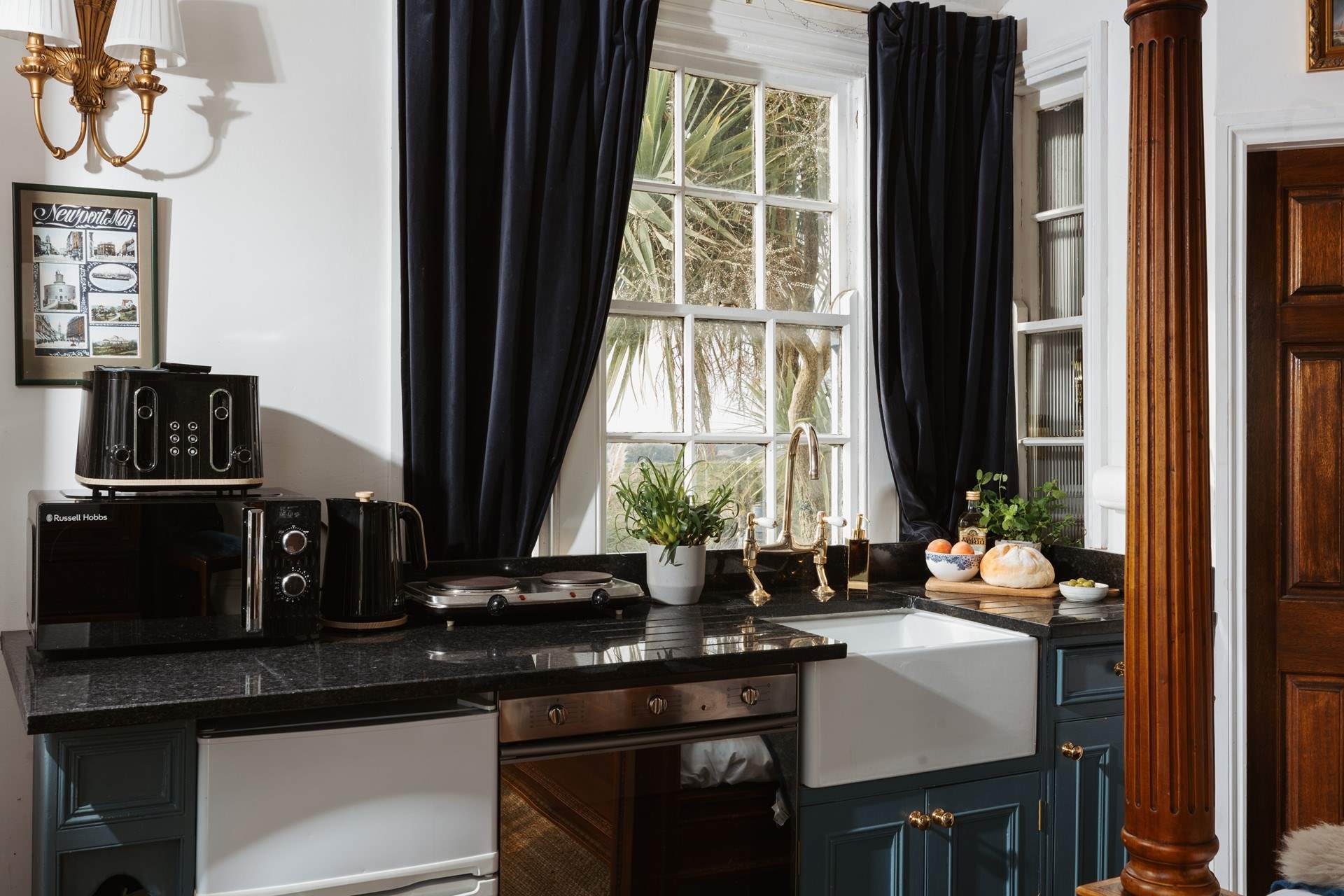 The fully equipped kitchen is perfect for crafting delicious meals.