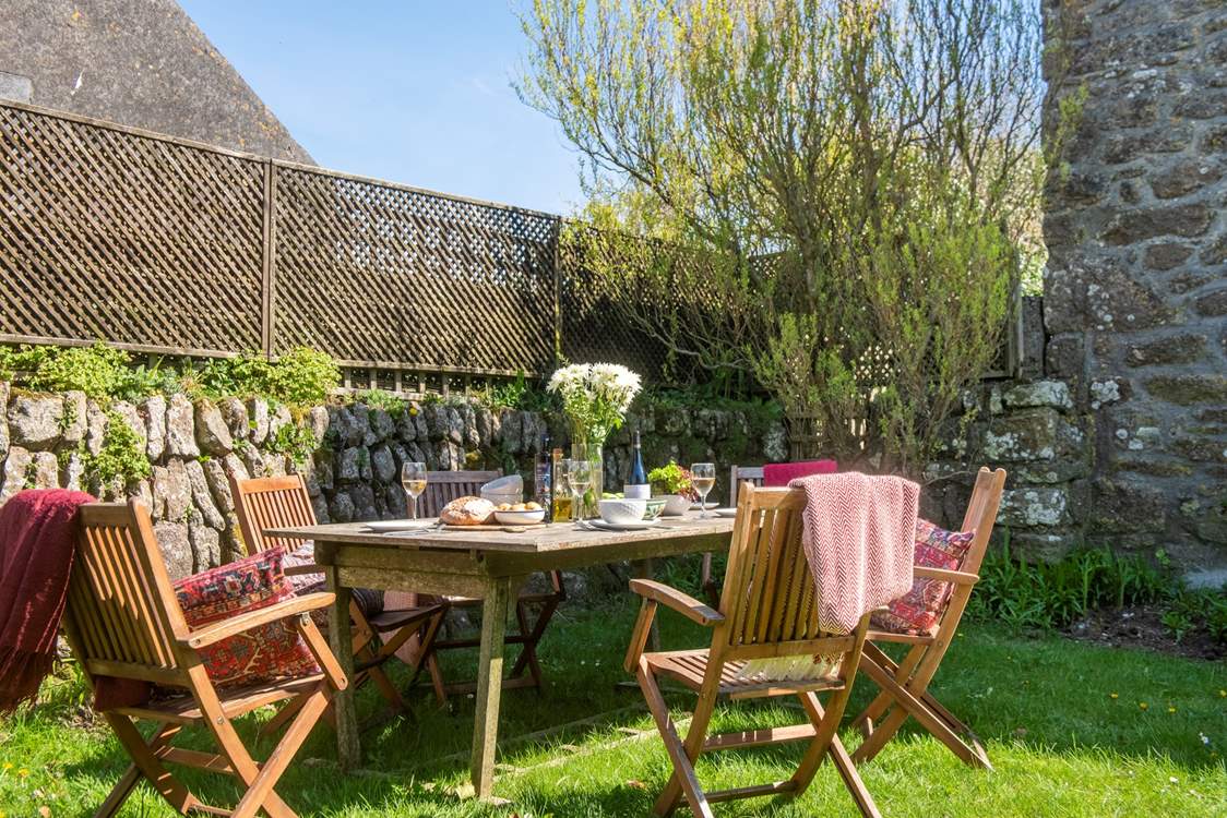 Enjoy your peaceful surroundings whilst sharing dinner in the sweet garden.