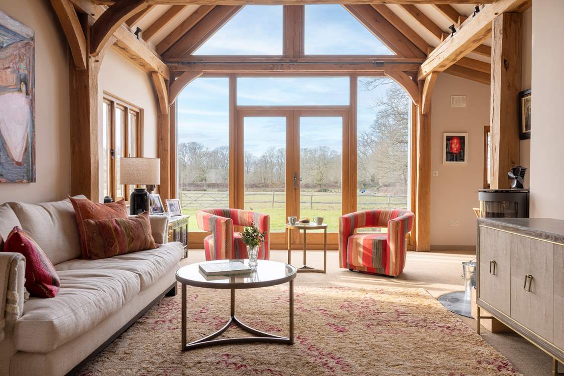 Double doors from the living area open to the garden.