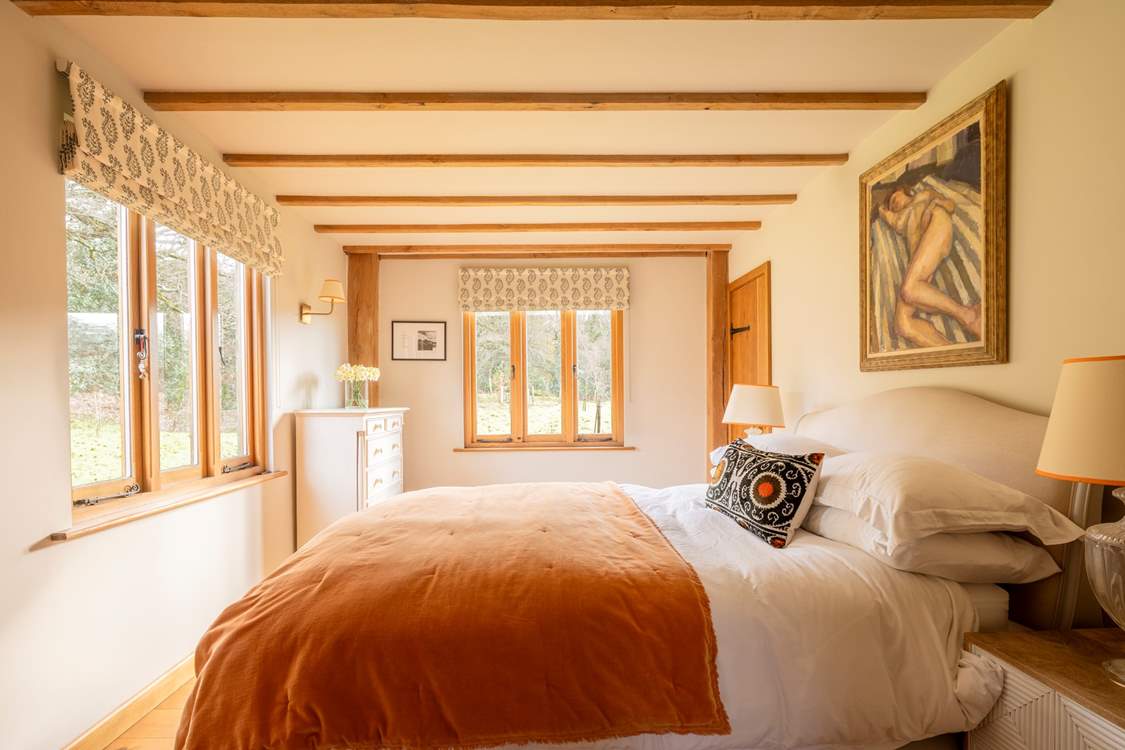 The windows look out onto the garden.