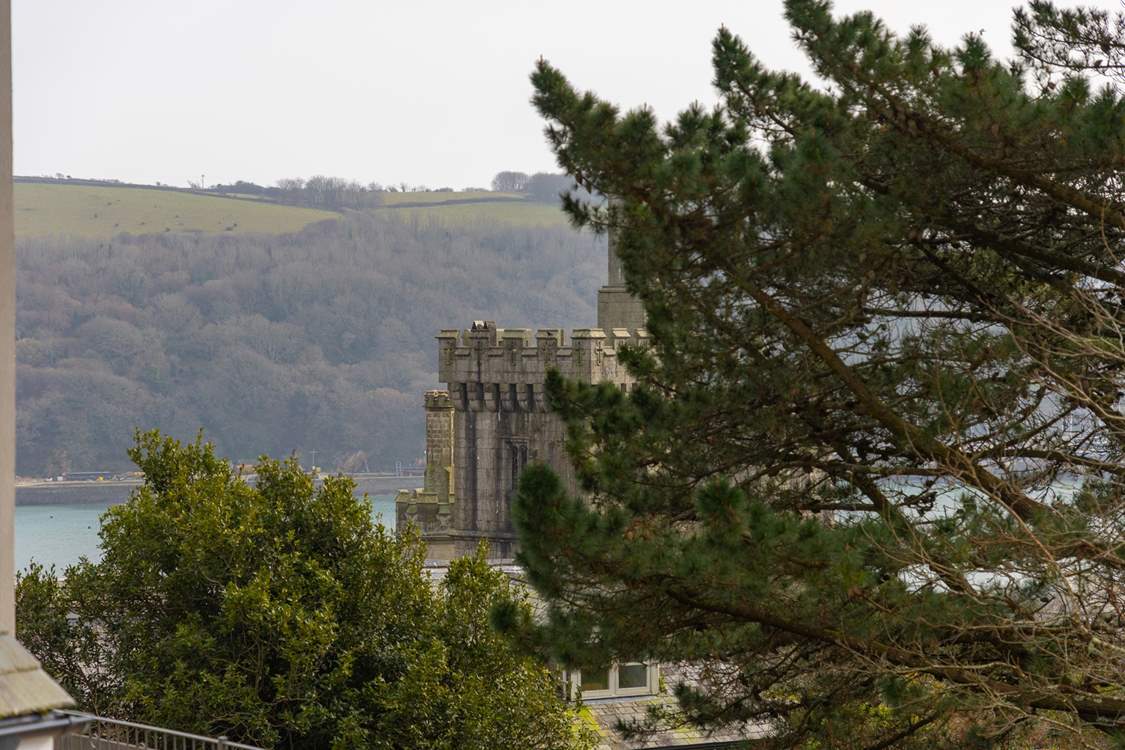 Glimpses of the river and countryside beyond, with Place House in the foreground.