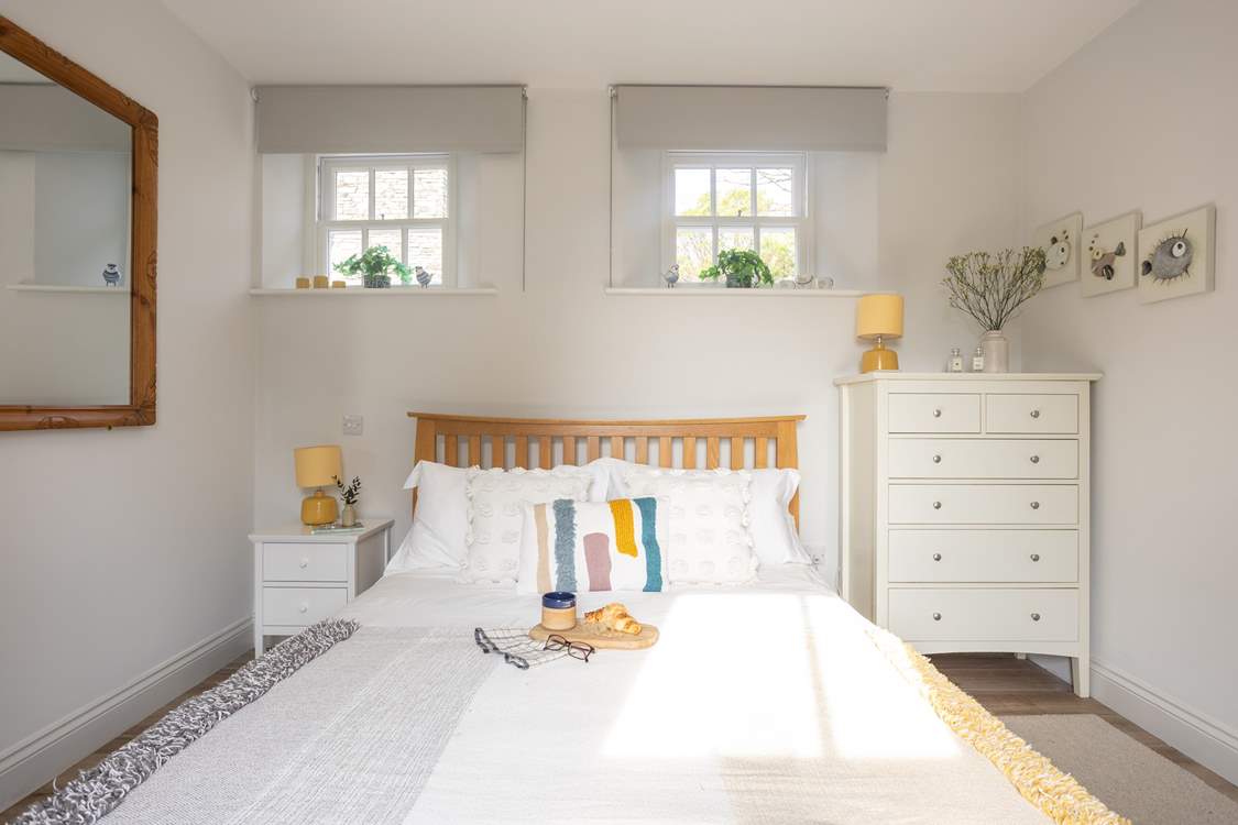 The bedroom is set on the ground floor.