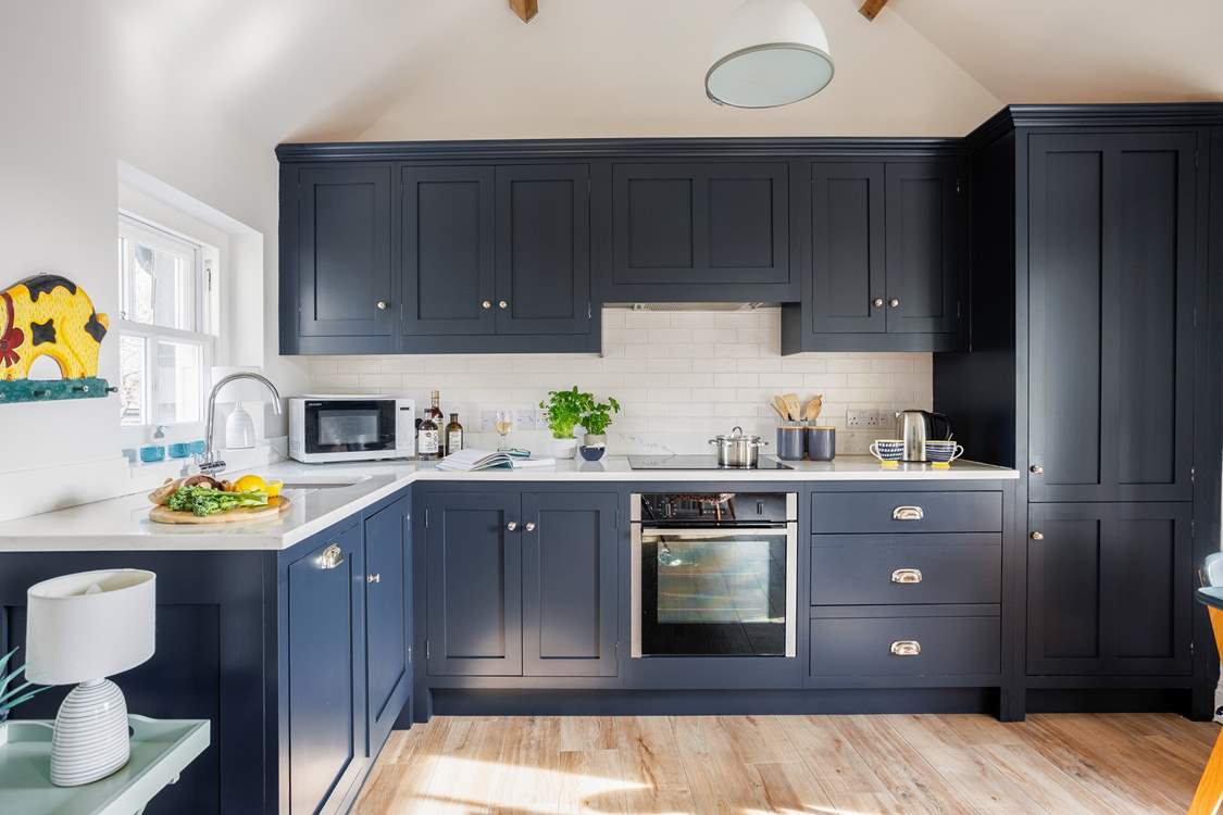 The stylish kitchen is a real delight.