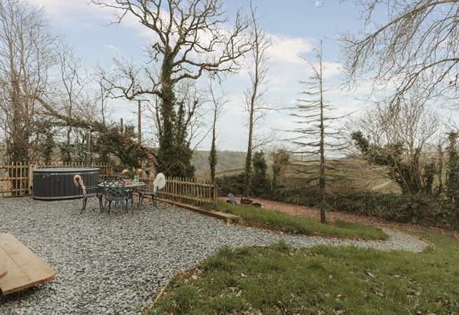 Wander the meandering path to the fire-pit area. 