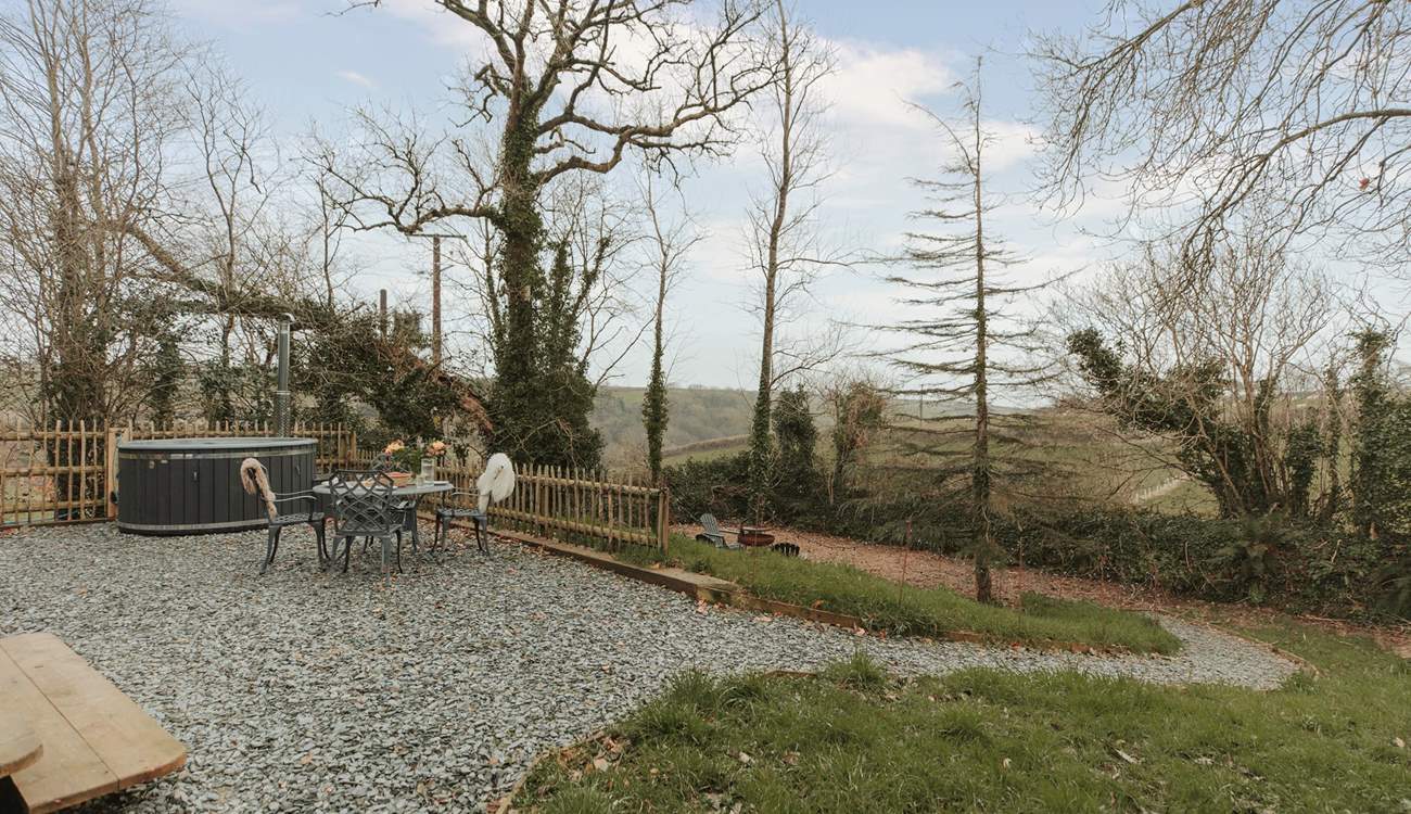 Wander the meandering path to the fire-pit area. 