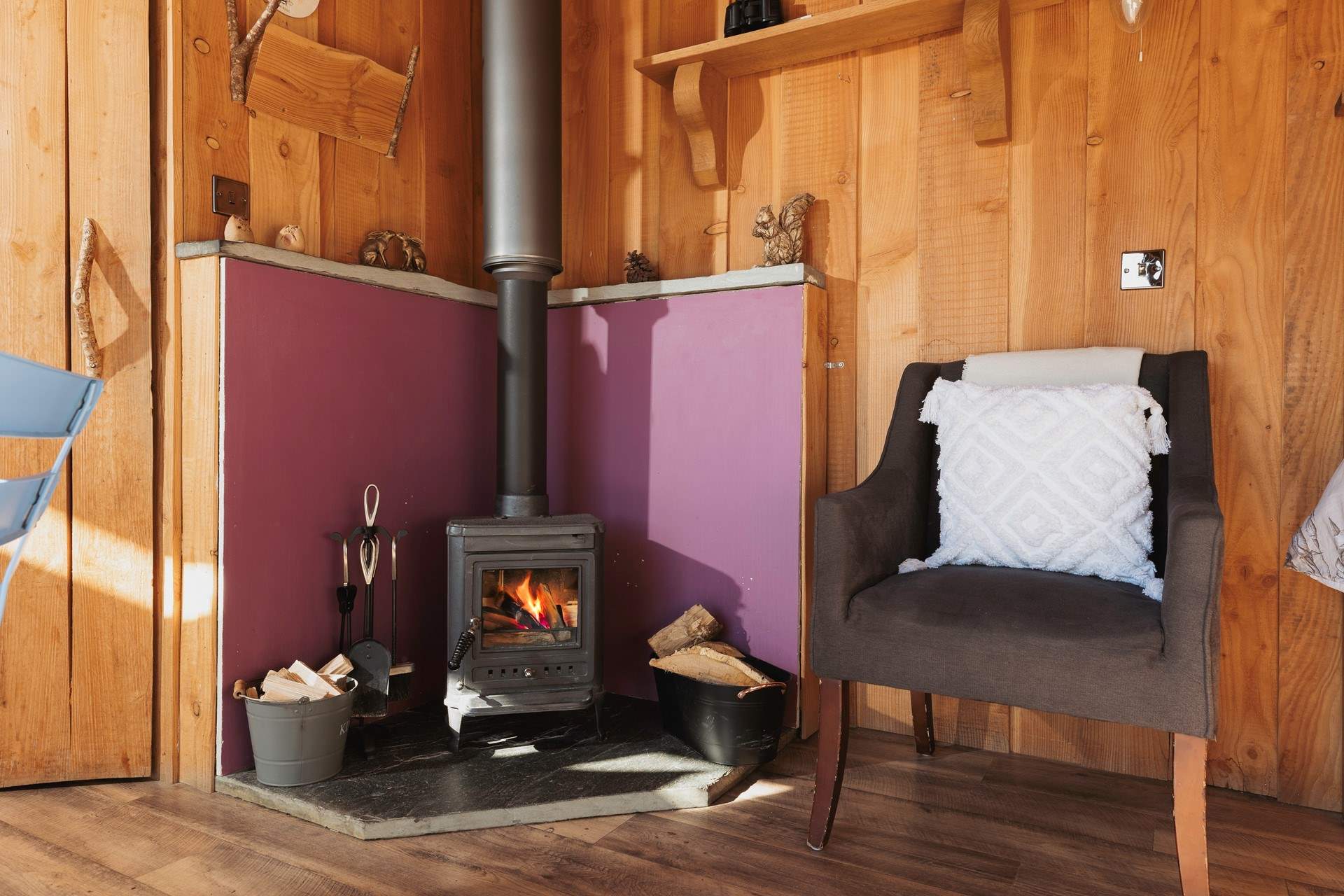 Cosy up by the wood-burner after a day of exploring. 