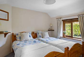 The pretty twin room, ideal for children and adults alike.