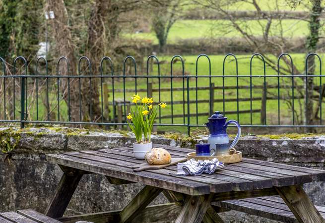There's a choice of places to sit out and enjoy the setting. 